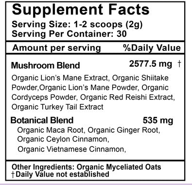 Mind Master - Mushroom Powder (60-Day Supply)