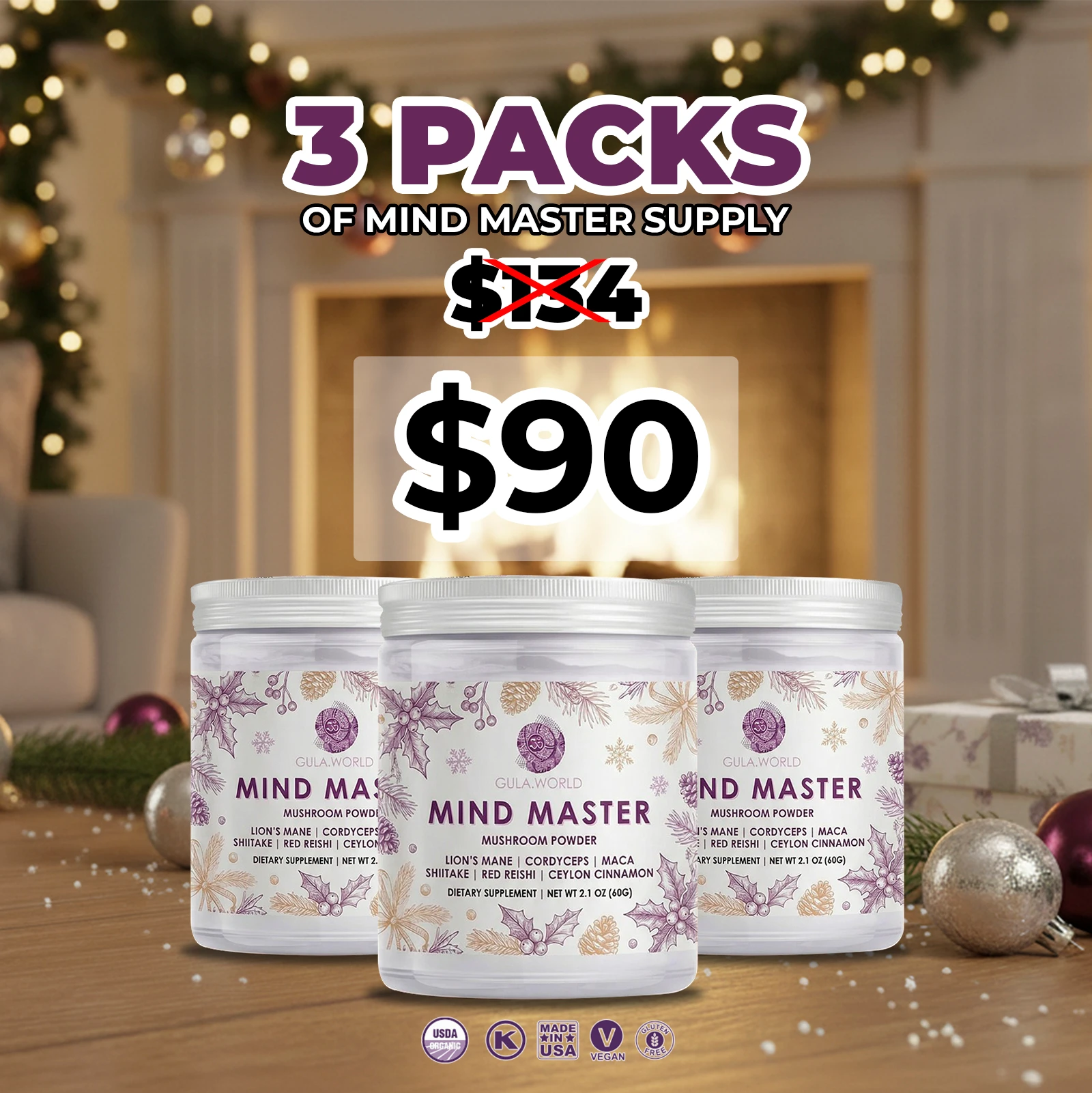 Mind Master - Mushroom Powder (90-Day Supply)